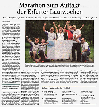 Marathon zum Auftakt der Erfurter Laufwochen